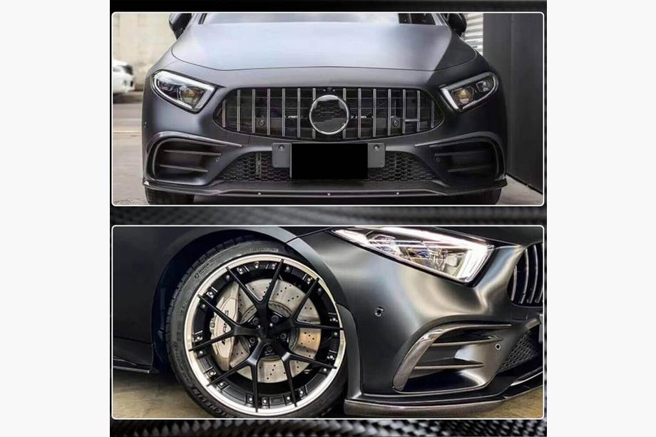 Mercedes CLS C257 2018- гг. Накладки на Передний Бампер (для AMG-Line 2018-2020, Карбон) Фото 4