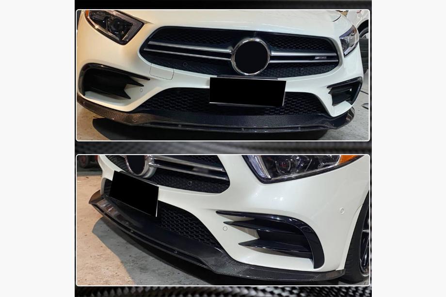 Mercedes CLS C257 2018- гг. Накладки на Передний Бампер (для AMG-Line 2018-2020, Карбон) Фото 5