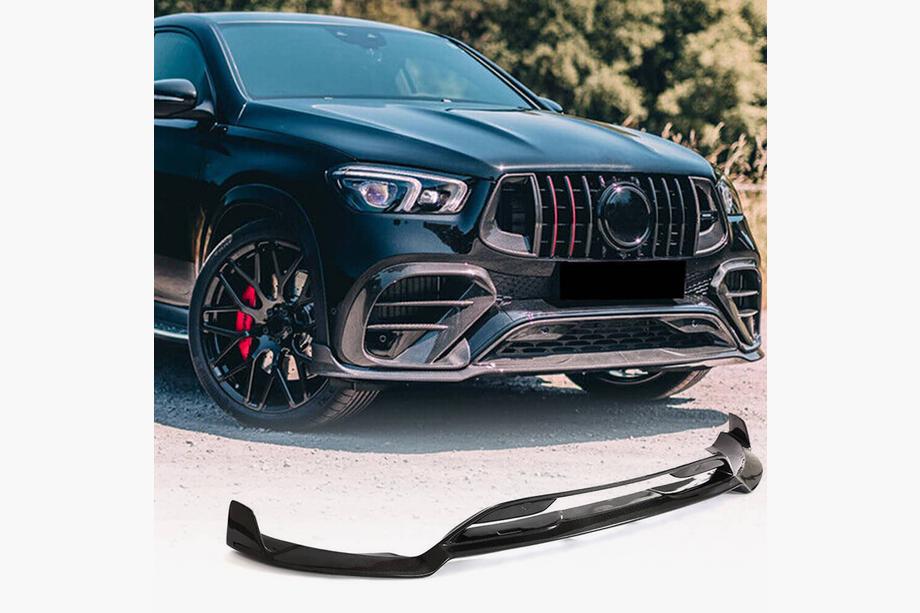 Mercedes GLE coupe C167 2019- гг. Накладки на передний бампер Lip (GLE63 AMG, Карбон) Фото 1