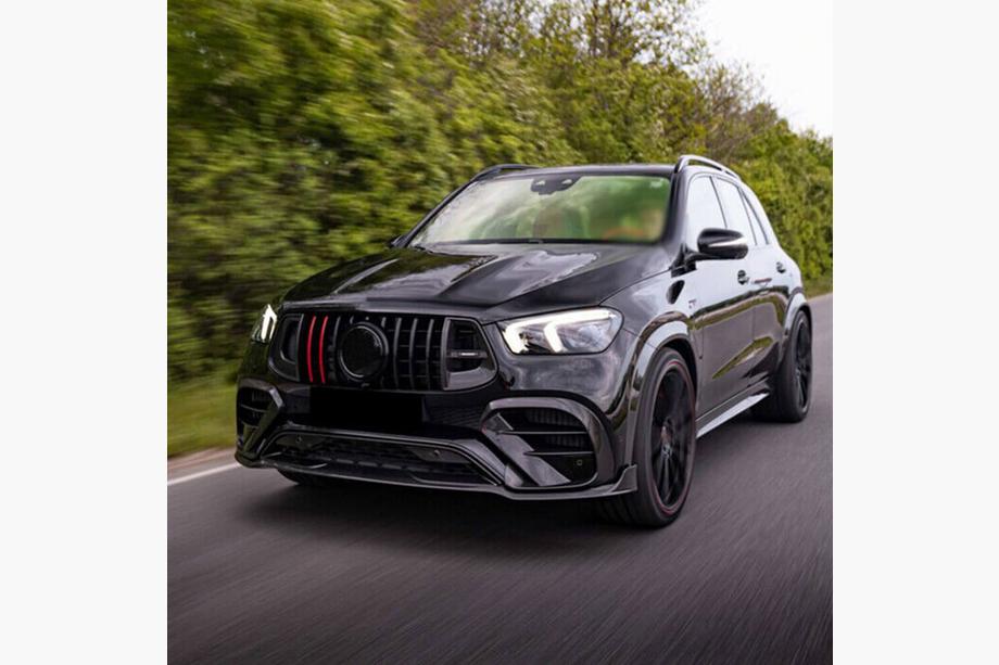 Mercedes GLE coupe C167 2019- гг. Накладки на передний бампер Lip (GLE63 AMG, Карбон) Фото 2