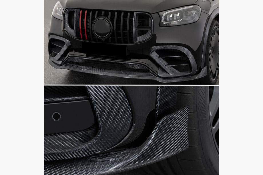 Mercedes GLE coupe C167 2019- гг. Накладки на передний бампер Lip (GLE63 AMG, Карбон) Фото 3