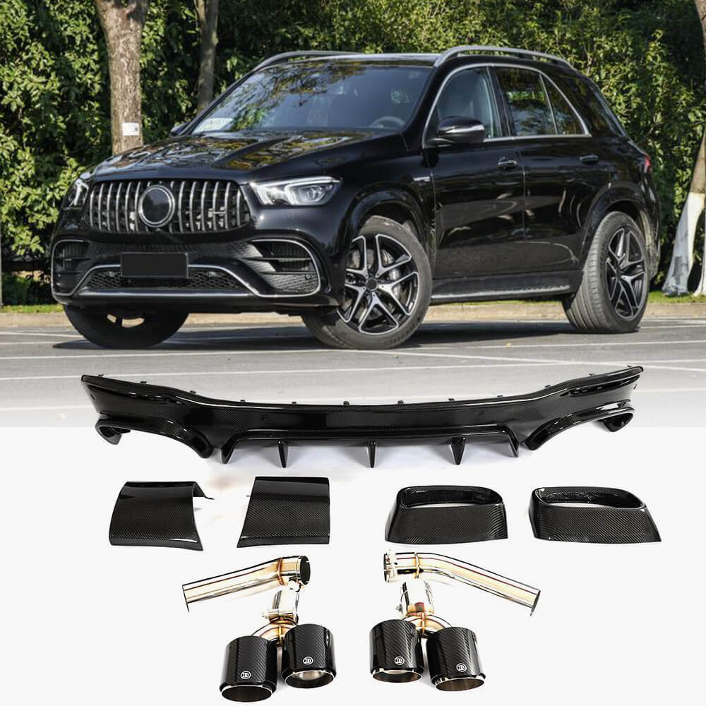 Дифузор заднього бампера (для GLE63 AMG 2019-2023, Карбон) для Mercedes GLE W167 2018- рр