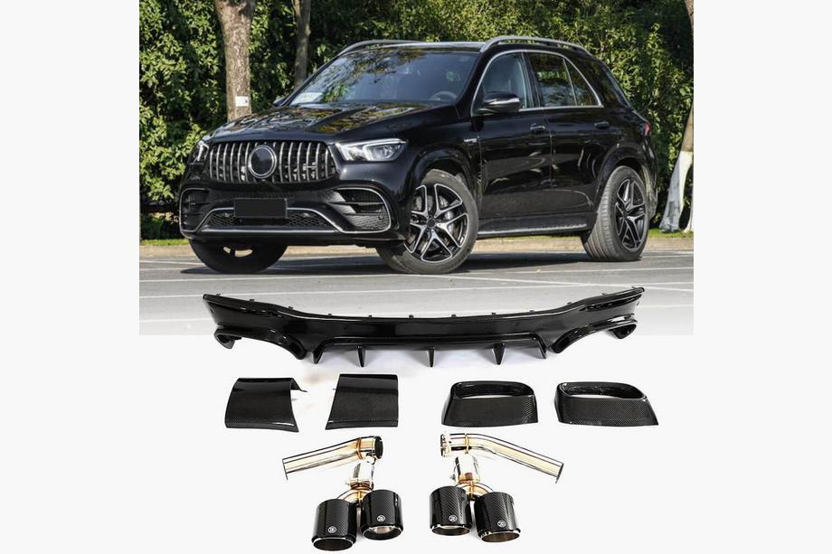 Mercedes GLE W167 2018- гг. Диффузор заднего бампера для GLE63 AMG 2019-2023, Карбон Image