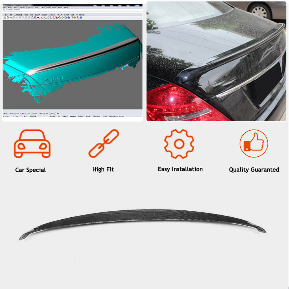 Спойлер V2 (Карбон) для Mercedes S-сlass W221 2005-2013 рр - фото 2