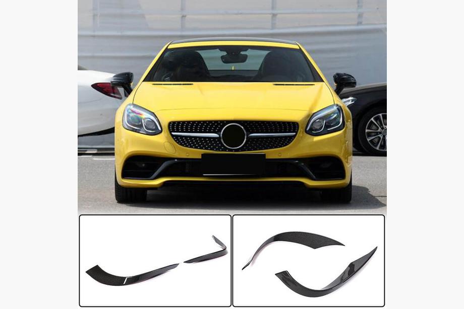 Mercedes SLK R172 2011-2016 гг. Карбоновые накладки на передний бампер (для Base 2016-2020) Фото 1