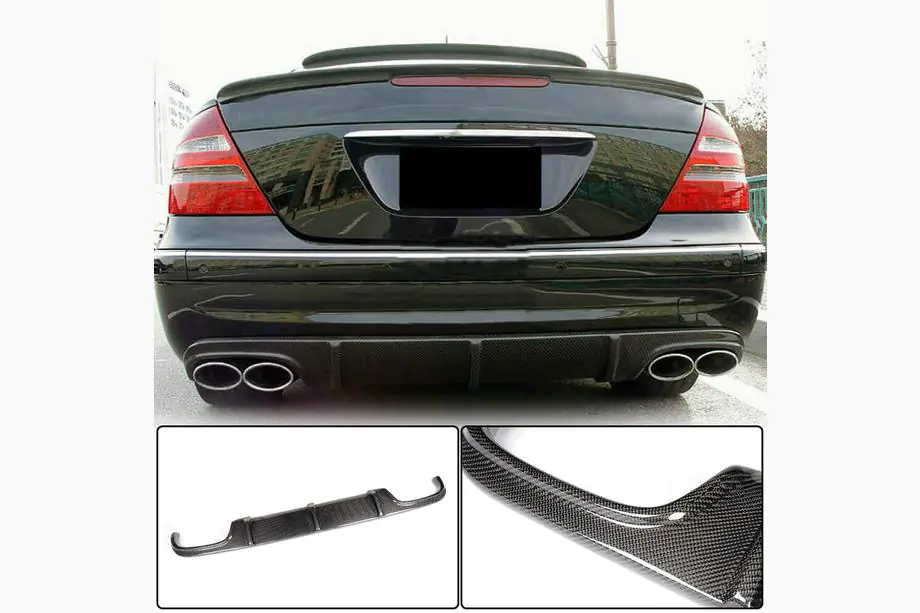 Mercedes E-class W211 2002-2009 гг. Диффузор заднего бампера для E55 AMG 2003-2006, Карбон Фото 1