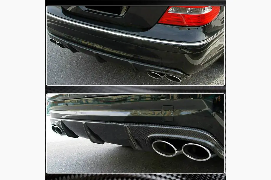 Mercedes E-class W211 2002-2009 гг. Диффузор заднего бампера для E55 AMG 2003-2006, Карбон Фото 5