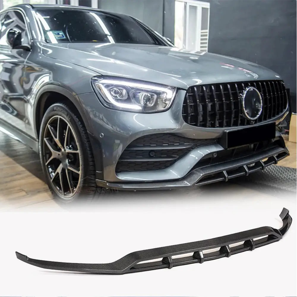 Накладка на передній бампер Lip (для AMG-Line 2020-2026, Карбон) для Mercedes GLC X253 рр