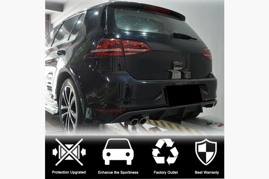 Volkswagen Golf 7/E-Golf 2012-2020 гг. Диффузор заднего бампера (для R/R-Line HB 2012-2017, Карбон) Фото 2