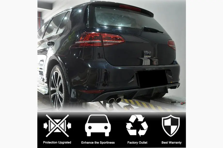 Volkswagen Golf 7/E-Golf 2012-2020 гг. Диффузор заднего бампера (для R/R-Line HB 2012-2017, Карбон) Фото 2