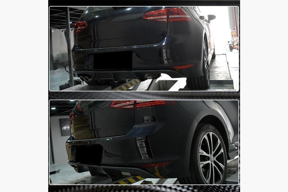 Volkswagen Golf 7/E-Golf 2012-2020 гг. Диффузор заднего бампера (для R/R-Line HB 2012-2017, Карбон) Фото 4