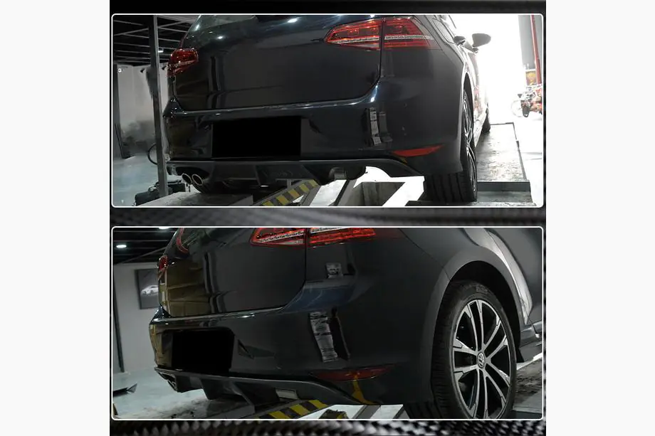 Volkswagen Golf 7/E-Golf 2012-2020 гг. Диффузор заднего бампера (для R/R-Line HB 2012-2017, Карбон) Фото 4