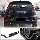 Volkswagen Golf 7/E-Golf 2012-2020 гг. Диффузор заднего бампера (Base/R/GTI HB 2017-2020, Карбон) фото 2