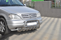 Mercedes ML W163 1997-2005 гг. Защита переднего бампера (нерж. сталь) фото 4