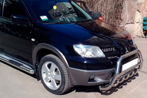 Mitsubishi Outlander 2001-2006 гг. Кенгурятник WT004 (нержавейка) фото 4