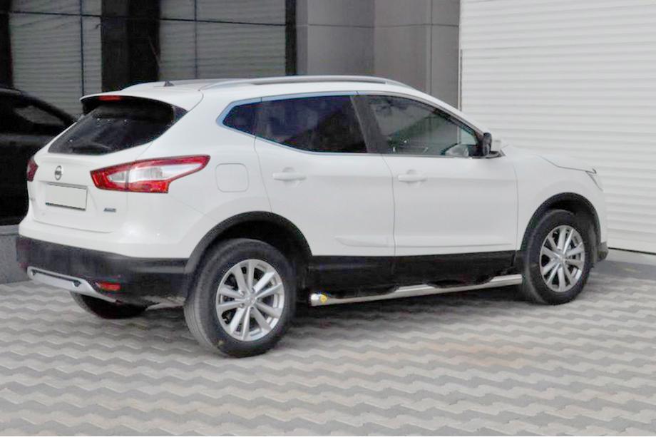 Nissan Qashqai 2014-2021 гг. Боковые Трубы (2014-2017, 2 шт., Нержавейка) Image