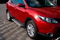 Nissan Qashqai 2014-2021 гг. Боковые Подножки Line (2 шт., Алюминий) фото 1