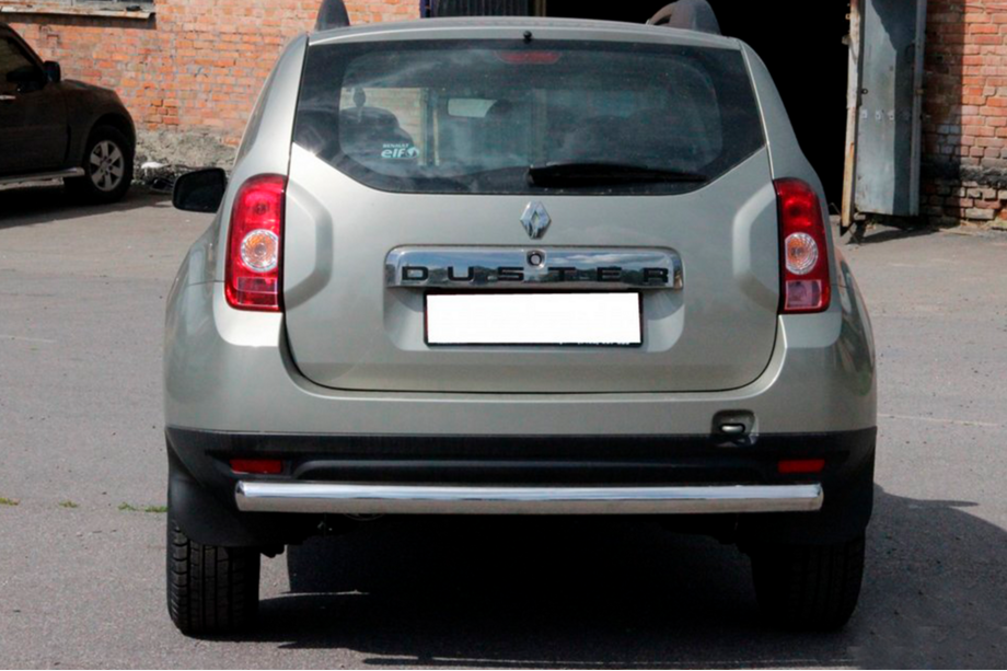 Renault Duster 2008-2017 гг. Задняя дуга прямая (нержавейка) Image