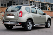 Dacia Duster 2008-2018 гг. Задняя дуга прямая (нержавейка) фото 4