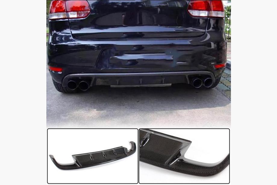 Volkswagen Golf 6 2008-2014 гг. Диффузор заднего бампера V1 для GTI HB 2010-2013 Карбон Фото 1
