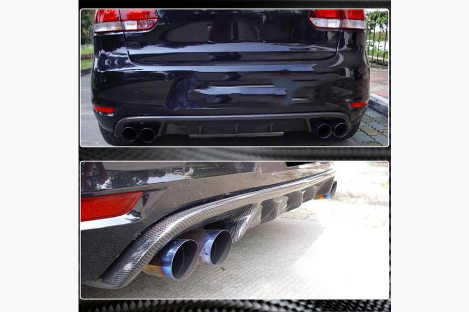 Volkswagen Golf 6 2008-2014 гг. Диффузор заднего бампера V1 для GTI HB 2010-2013 Карбон Фото 2