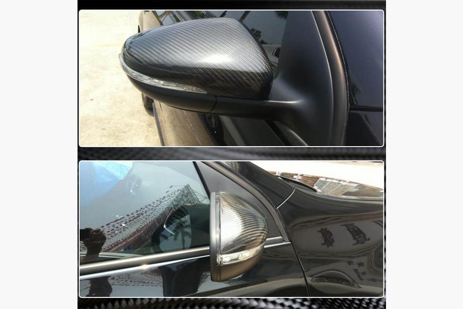 Volkswagen Golf 6 2008-2014 гг. Накладки на зеркала V1 (для HB 2010-2013, Карбон) Фото 5