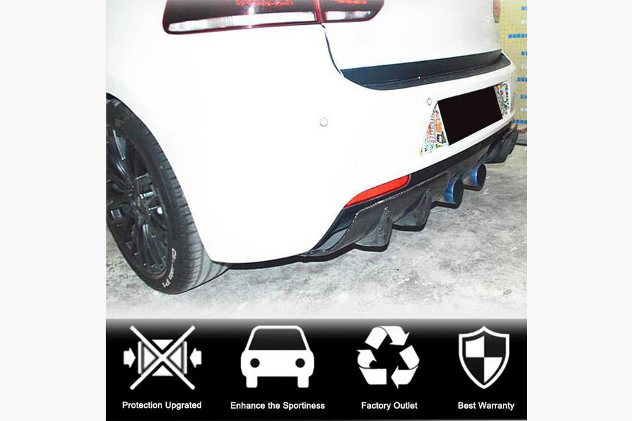 Volkswagen Golf 6 2008-2014 гг. Диффузор заднего бампера V2 для R/R20 HB 2010-2013, Карбон Фото 2
