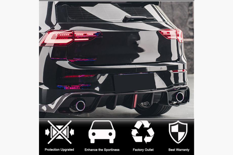 Volkswagen Golf 8 2019- гг. Диффузор заднего бампера для GTI HB, Карбон Фото 2