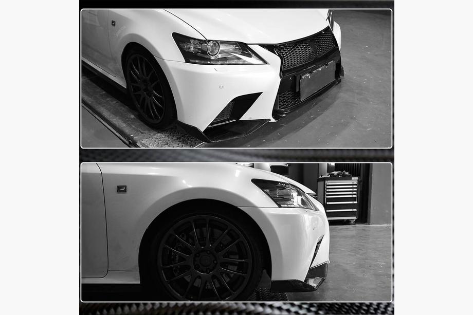 Lexus GS 2011-2020 гг. Карбоновые Накладки на Передний Бампер (для F-Sport 2011-2015) Фото 4