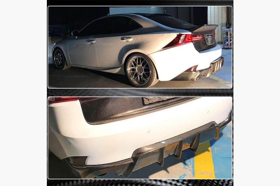 Lexus IS 2013- гг. Диффузор заднего бампера V1 для Base/F-Sport 2013-2016, Карбон Фото 4