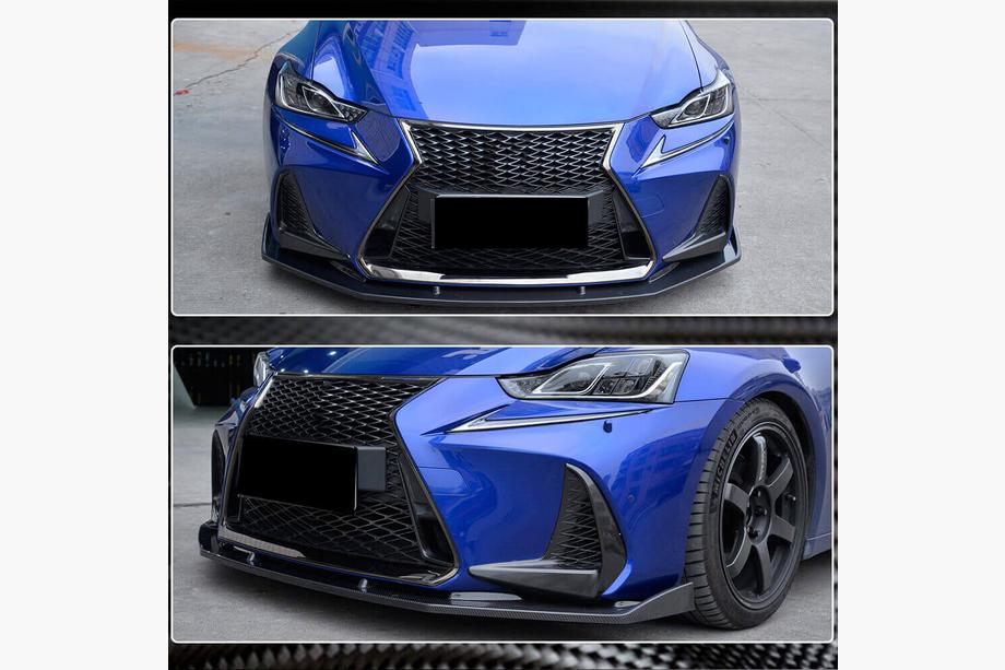 Lexus IS 2013- гг. Передний Бампер Лип Спойлер (для Base/F-Sport 2016-2020, Карбон) Фото 1