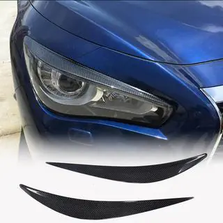Реснички на фары (для Q50 2014-2017, Карбон) Infiniti Q50/Q60 2013-2024 гг. фото 1