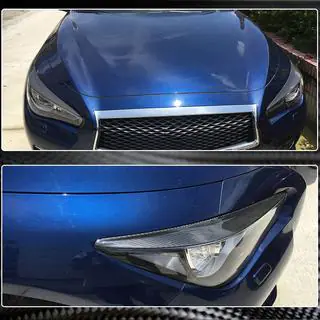 Реснички на фары (для Q50 2014-2017, Карбон) Infiniti Q50/Q60 2013-2024 гг. фото 3