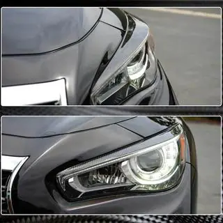 Реснички на фары (для Q50 2014-2017, Карбон) Infiniti Q50/Q60 2013-2024 гг. фото 4