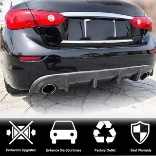 Диффузор заднего бампера V1 для Q50 Base/Sport 2014-2017, Карбон Infiniti Q50/Q60 2013-2024 гг. фото 2