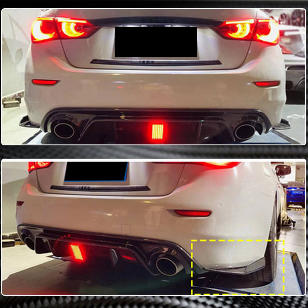 Накладки на задній бампер (для Q50 Base/Sport 2014-2017, Карбон) для Infiniti Q50/Q60 рр - фото 3