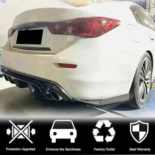 Накладки на задний бампер из карбона для Q50 Base/Sport 2014-2017 фото 2