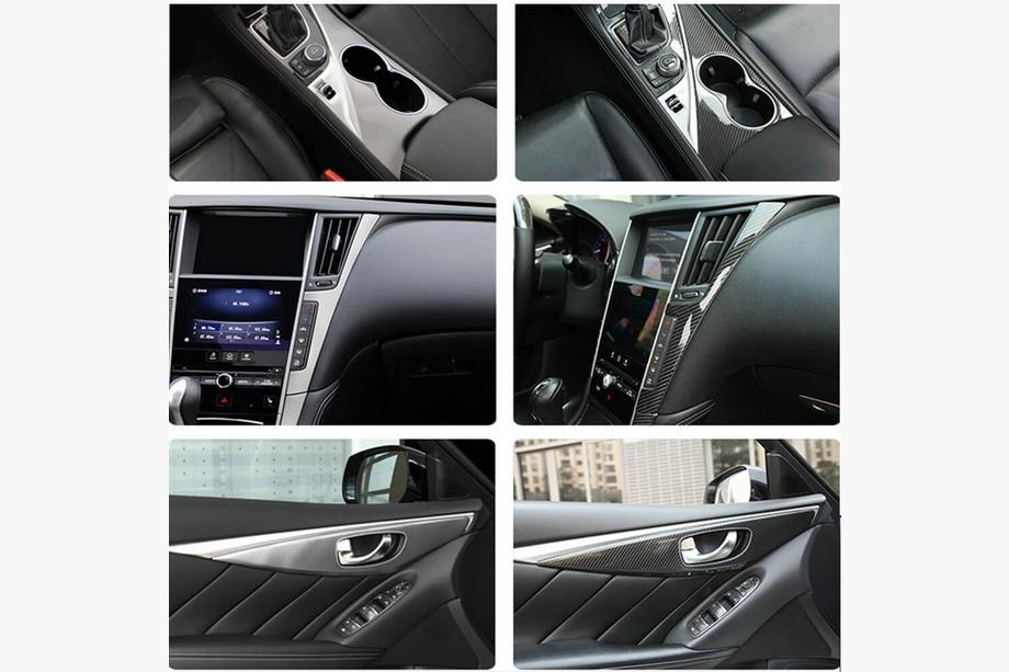 Infiniti Q50/Q60 2013-2024 гг. Карбоновые вставки в салон (для Q50) Фото 2