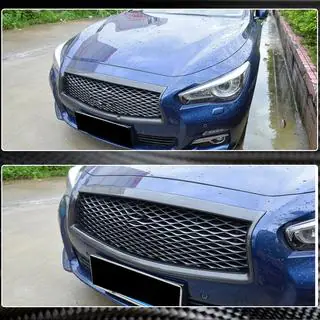 Окантовка решетки радиатора (для Q50 Base/Sport 2014-2017, Карбон) фото 3