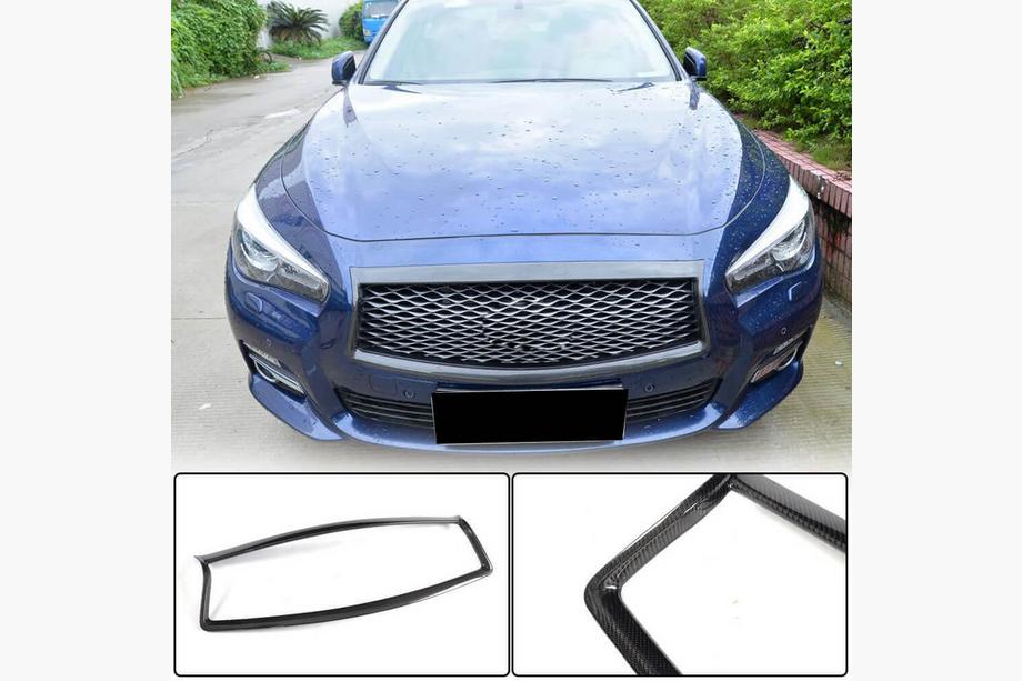 Infiniti Q50/Q60 2013-2024 гг. Окантовка решетки радиатора (для Q50 Base/Sport 2014-2017, Карбон) Фото 1