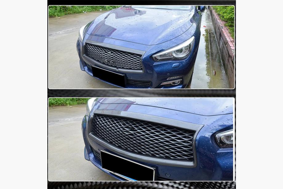 Infiniti Q50/Q60 2013-2024 гг. Окантовка решетки радиатора (для Q50 Base/Sport 2014-2017, Карбон) Фото 3