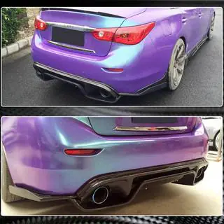 Диффузор заднего бампера V3 для Q50 Base/Sport 2014-2017, Карбон фото 4