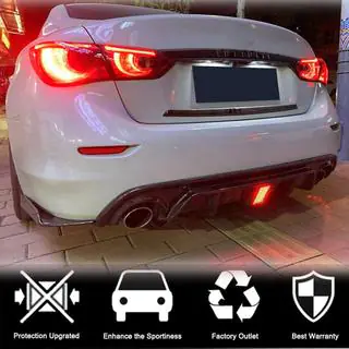 Диффузор заднего бампера V3 (для Q50 Base/Sport 2018-2023, Карбон) Infiniti Q50/Q60 2013-2024 гг. фото 3