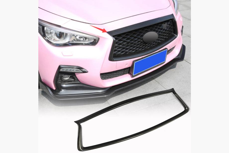 Infiniti Q50/Q60 2013-2024 гг. Окантовка решетки радиатора (для Q50 2018-2022, Карбон) Фото 1
