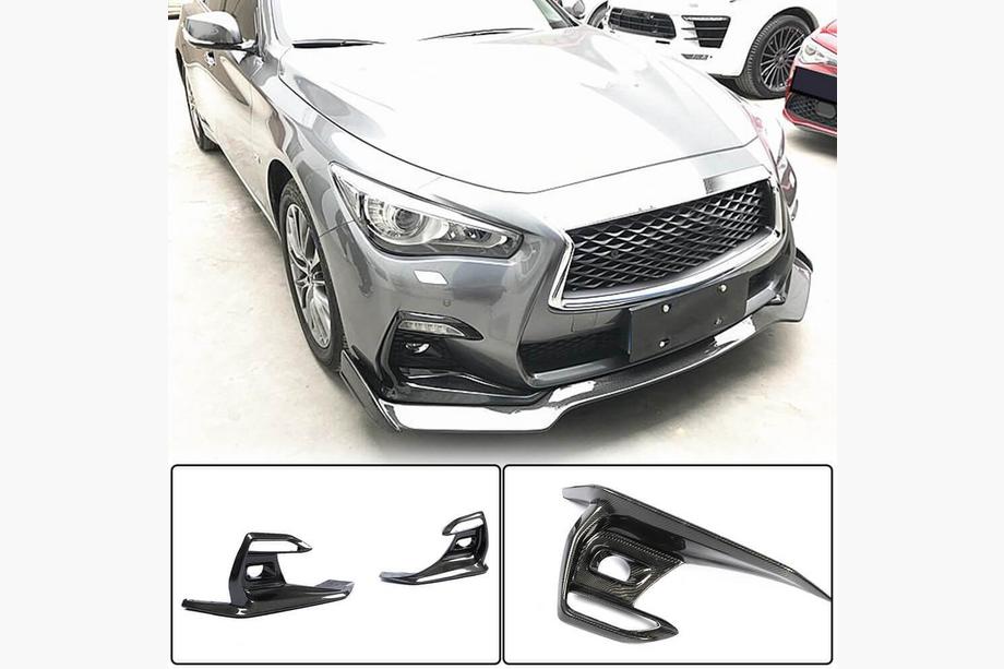 Infiniti Q50/Q60 2013-2024 гг. Карбоновые накладки на противотуманные фары (для Q50 Sport 2018-2022) Фото 2