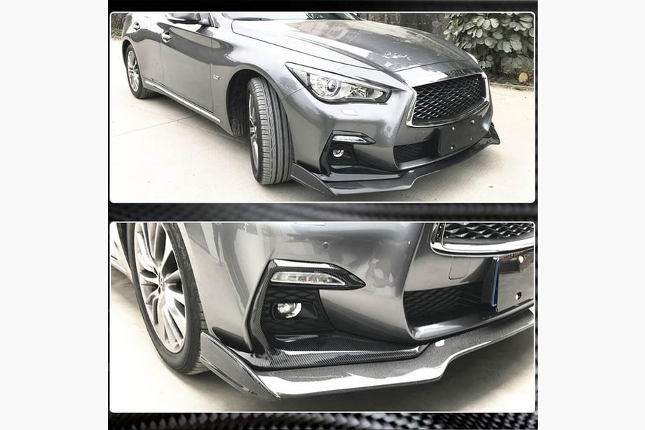 Infiniti Q50/Q60 2013-2024 гг. Карбоновые накладки на противотуманные фары (для Q50 Sport 2018-2022) Фото 4