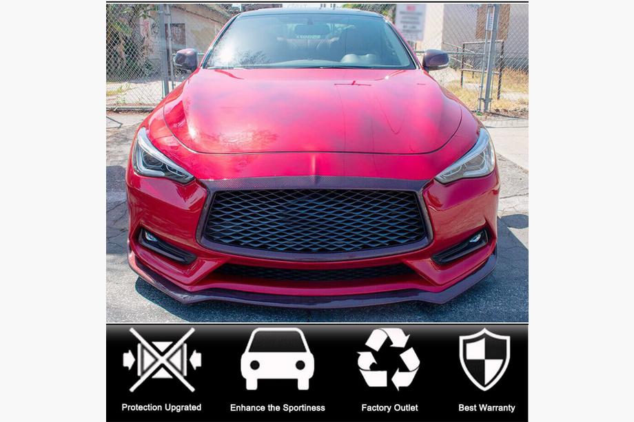 Infiniti Q50/Q60 2013-2024 гг. Окантовка решетки радиатора (для Q60 2016-2022, Карбон) Фото 2