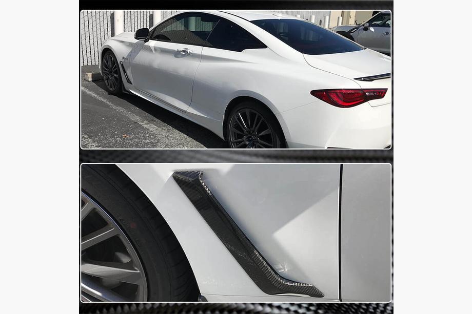Infiniti Q50/Q60 2013-2024 гг. Карбоновые накладки на передние крылья (для Q60 2016-2022) Фото 4