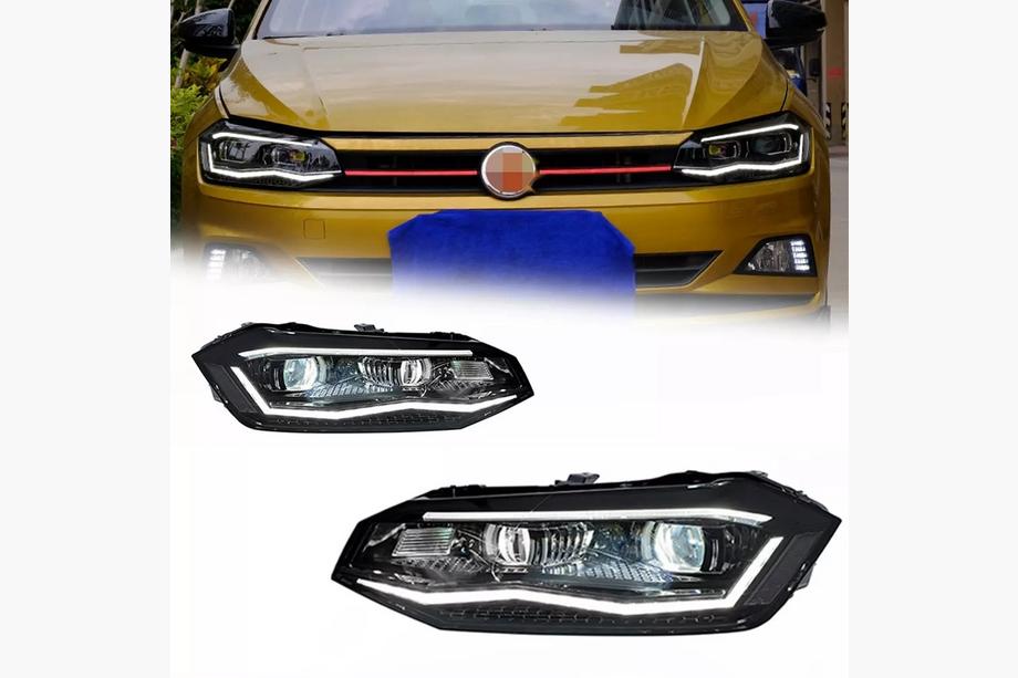 Volkswagen Polo 2017- гг. Передние фары FullLed Silver (2 шт) Image