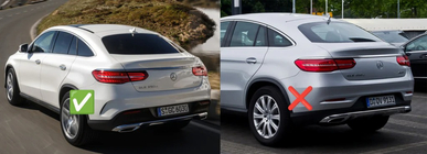 Mercedes GLE coupe C292 2015-2019 гг. Задний диффузор с насадками Серебро (дизайн GLE63) фото 4